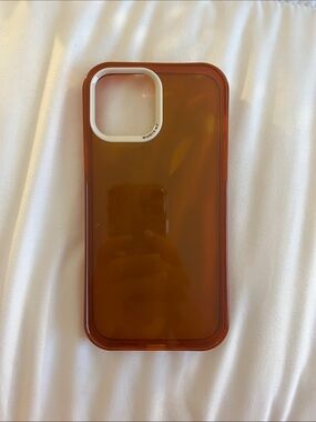 Mobile Phone Case - Brown Transparent with White Camera Trim
